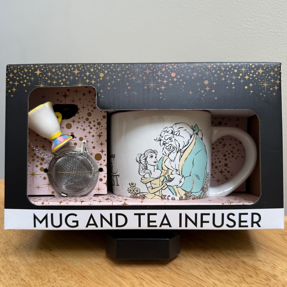 NEW ~ DISNEY PRINCESS ~ BEAUTY AND THE BEAST MUG AND TEA INFUSER